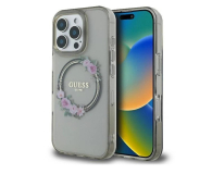 Guess IML Flowers Wreath do iPhone 16 Pro czarny - 1279184 - zdjęcie 1